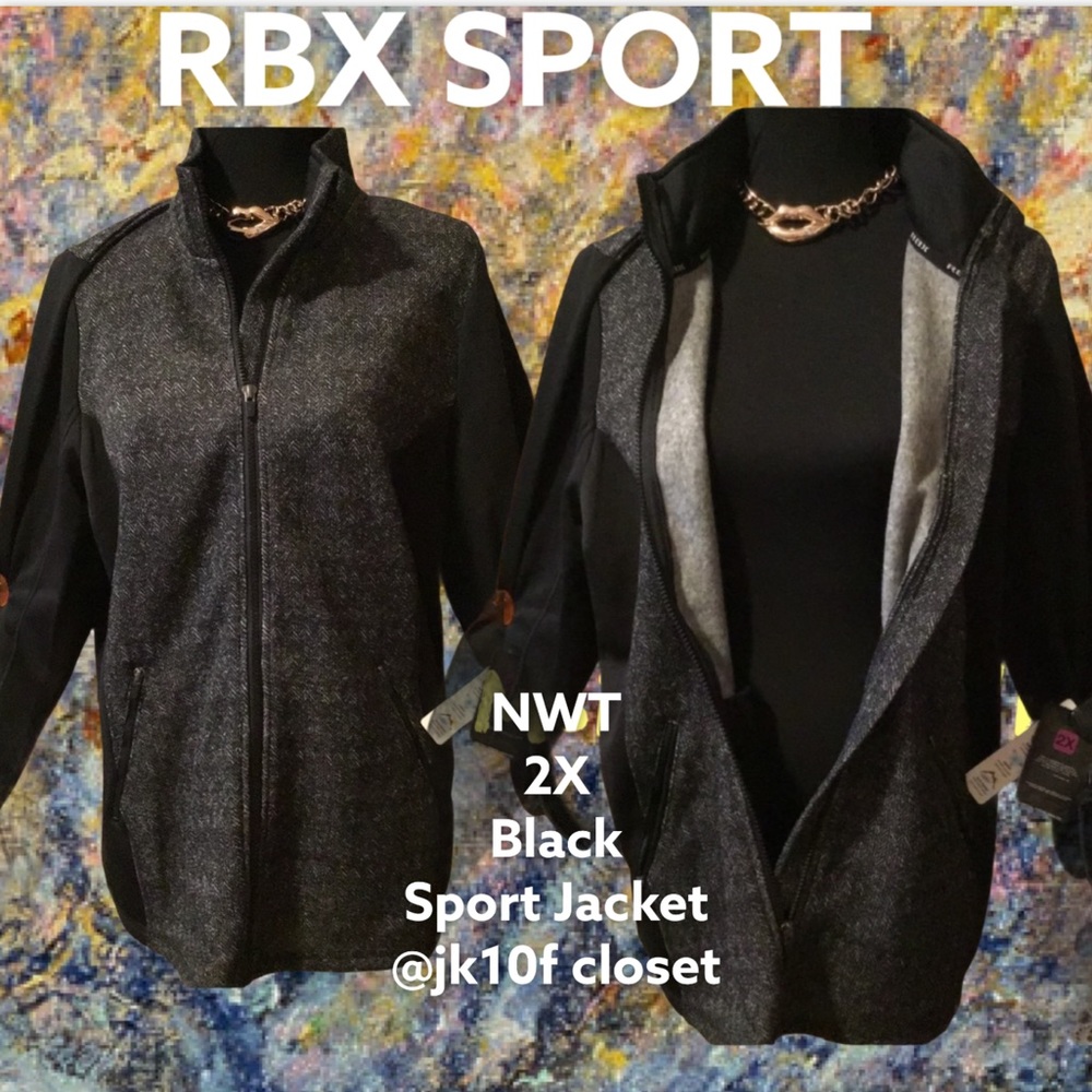 NWT RBX 2X Blk Zip-up MoistureWicking Sport Jacket